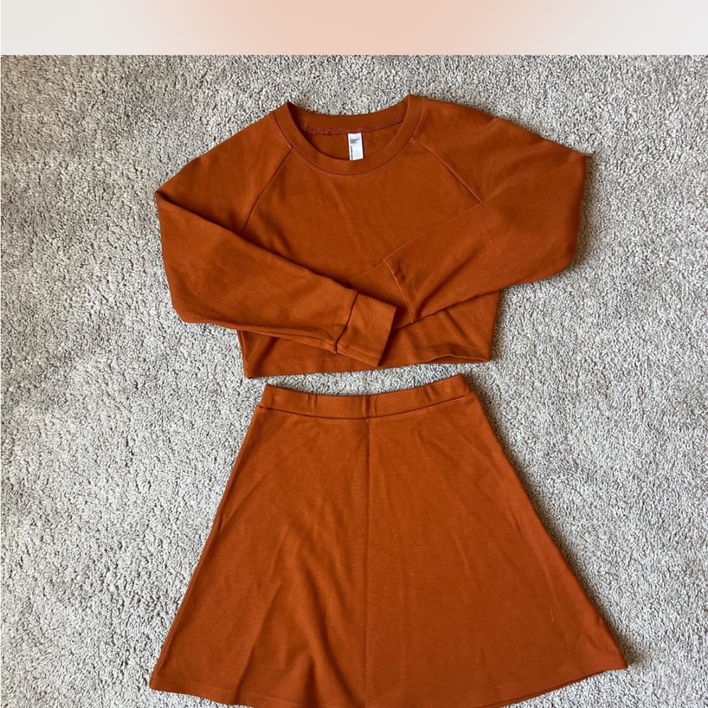 American Apparel Rust A-Line Skirt Set